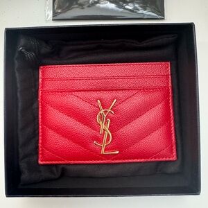 YSL Card Holder 
CASSANDRE MATELASSÉ CARD CASE IN GRAIN DE POUDRE LEATHER